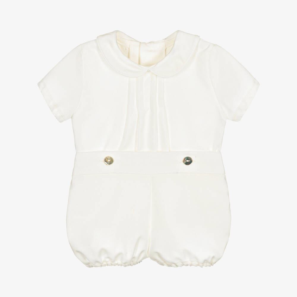 Ancar-Ivory Cotton Buster Suit | Childrensalon