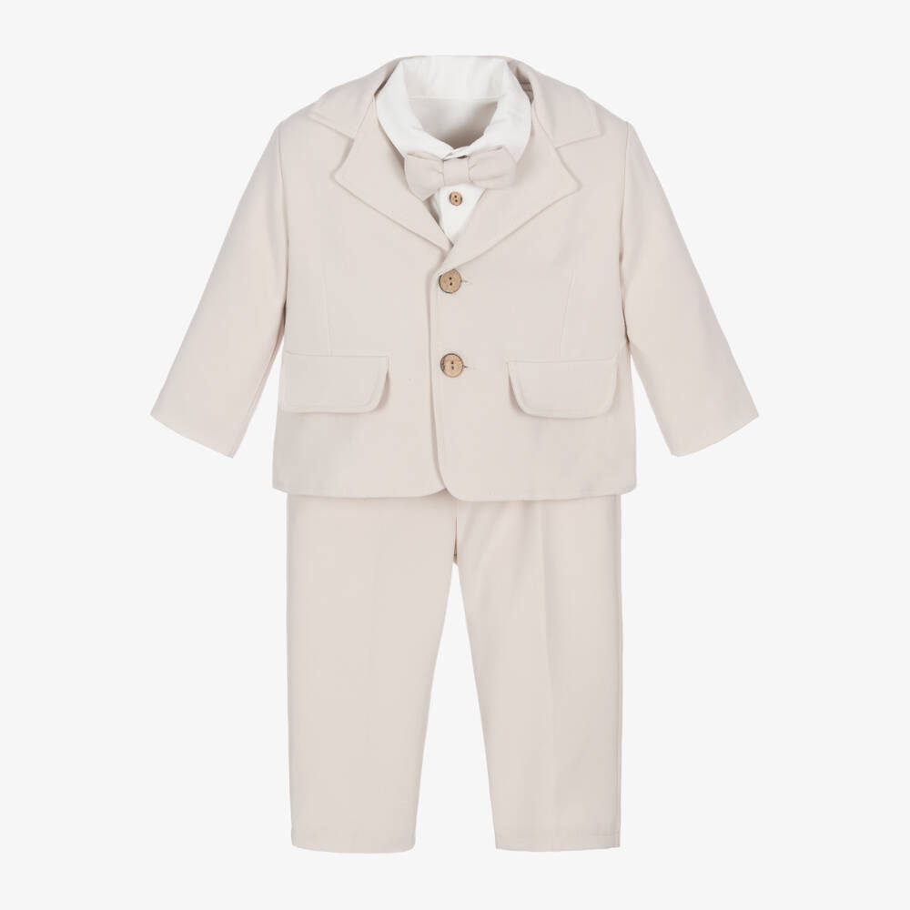 Andreeatex-Boys Beige Jersey Suit | Childrensalon
