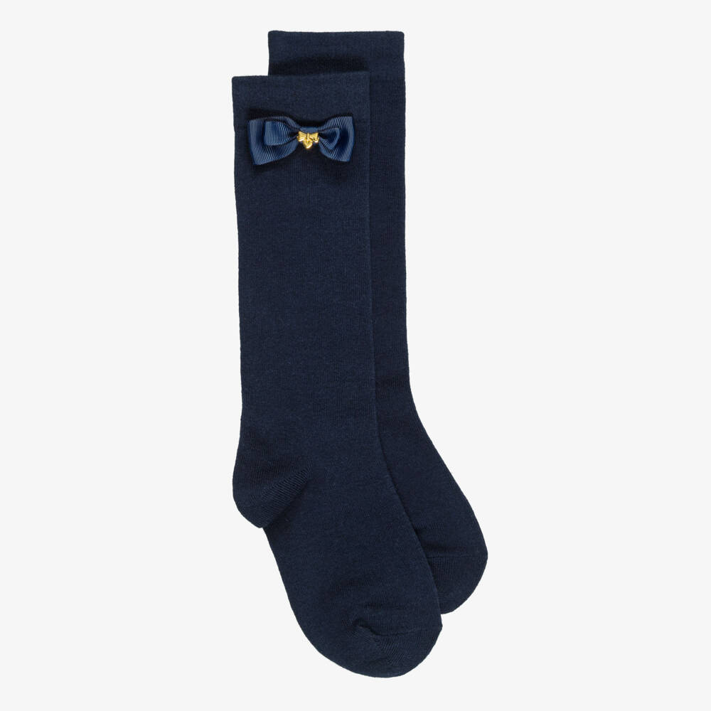 Angel's Face-Girls Navy Monica Bow Socks  | Childrensalon