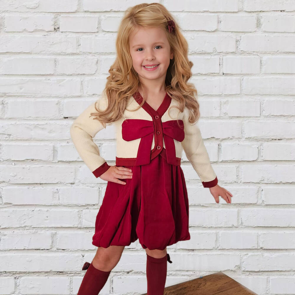 Beau KiD-Girls Ivory & Red Dress Set | Childrensalon