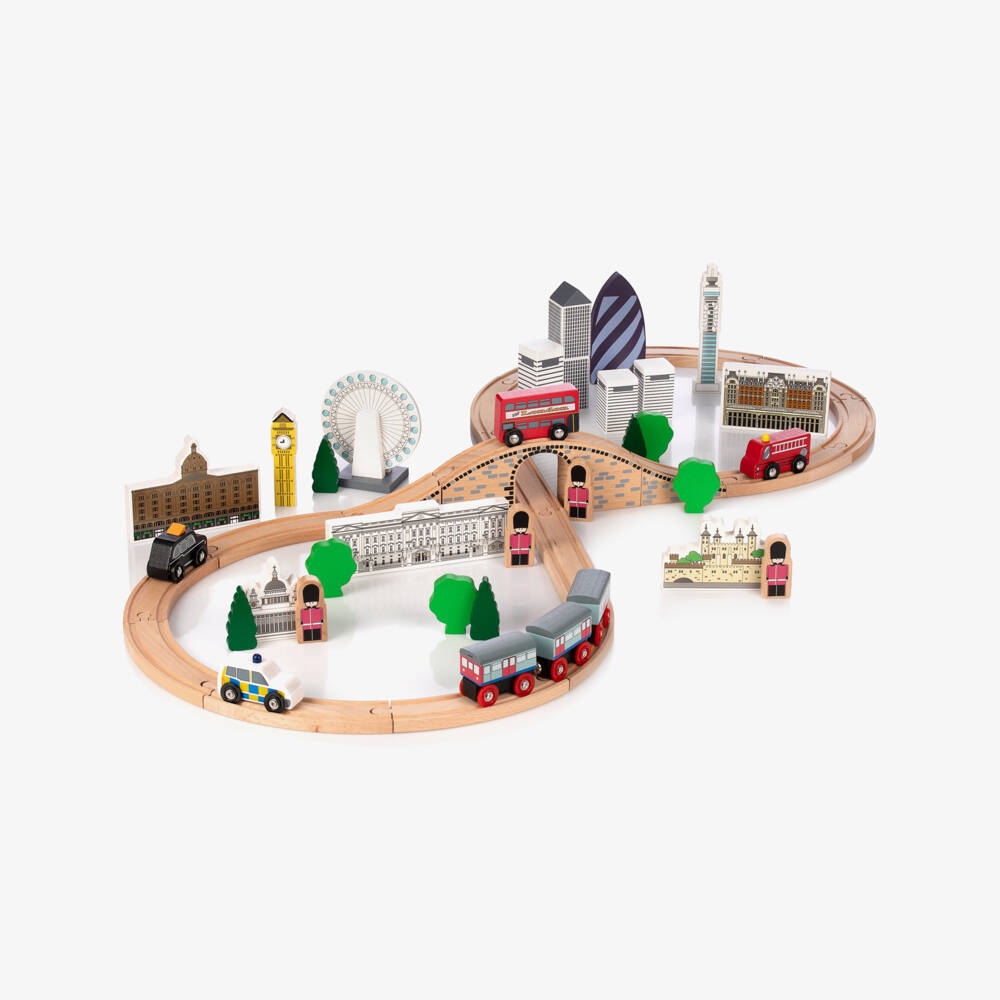Bigjigs-Wooden City of London Train Set (104cm) | Childrensalon