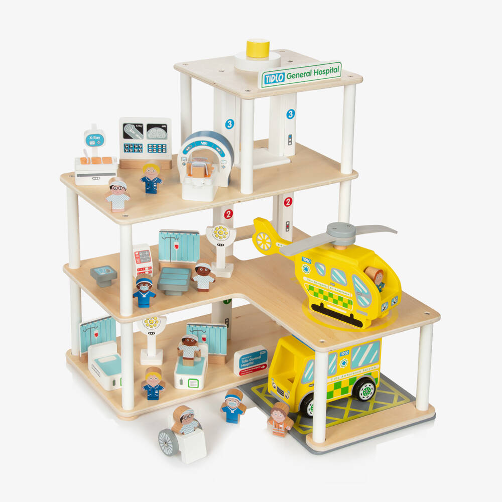 Bigjigs-Wooden General Hospital Play Set (54cm) | Childrensalon