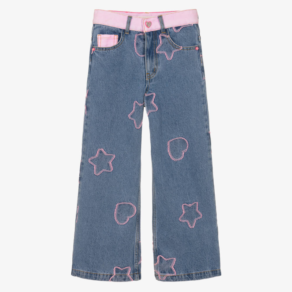 Billieblush-Girls Blue & Pink Heart Jeans | Childrensalon