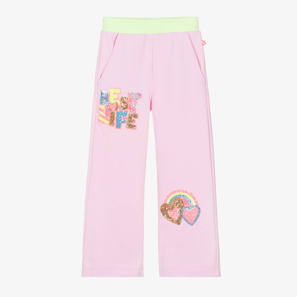 Billieblush-Girls Lilac Pink Best Life Joggers with Sequins | Childrensalon