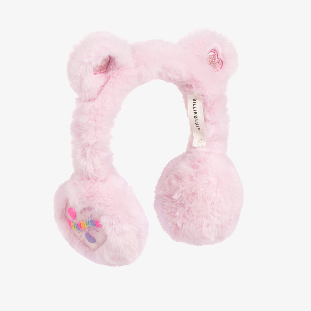 Billieblush-Girls Pink Fluffy Cat Earmuffs  | Childrensalon