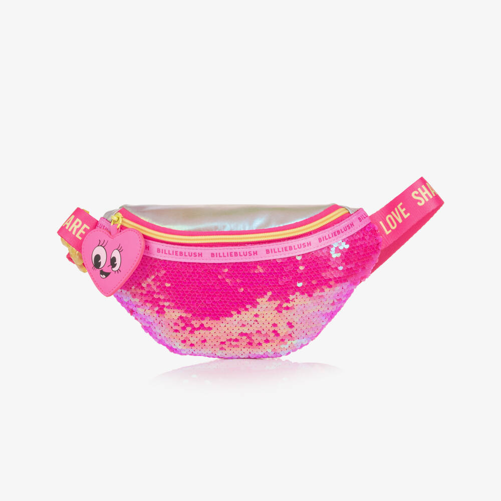 Billieblush-Girls Pink & Silver Sequin Belt Bag (25cm) | Childrensalon
