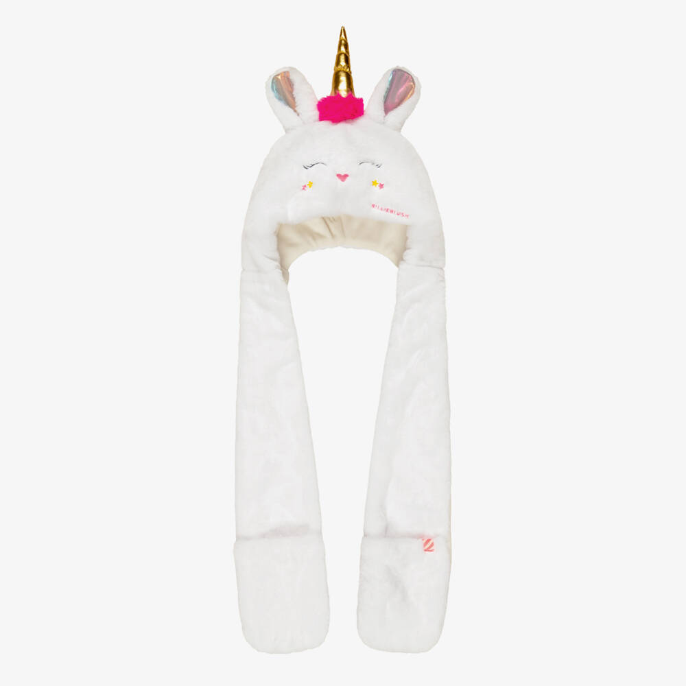 Billieblush-Girls White 3-in-1 Unicorn Scarf | Childrensalon