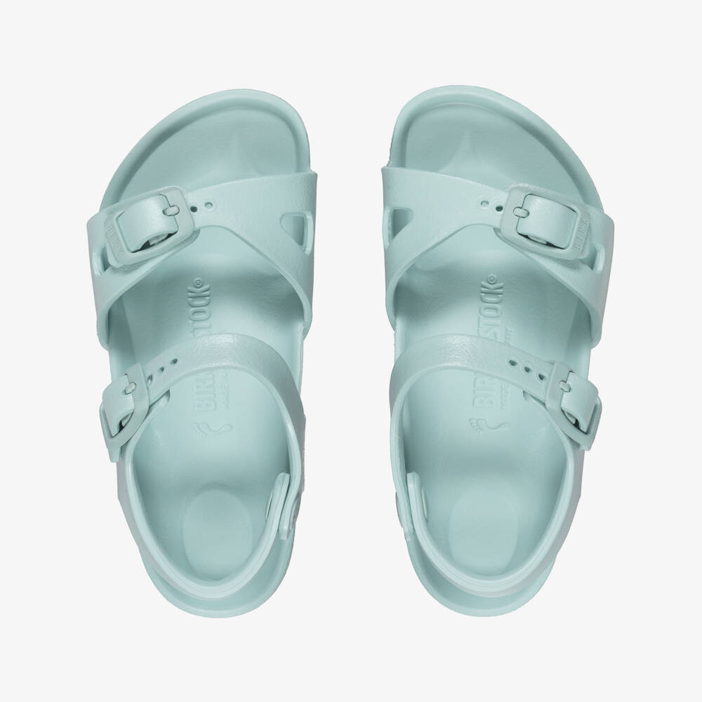 Birkenstock-Pastel Green Rio Buckle Sandals | Childrensalon