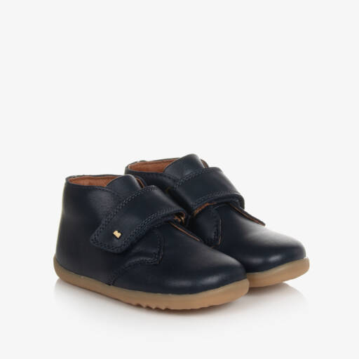 Bobux-Baby Boys Navy Blue Leather Desert Boots | Childrensalon