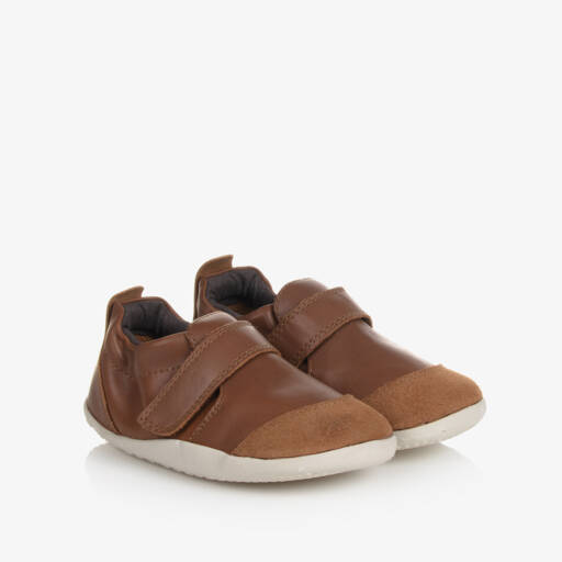 Bobux-Boys Brown Leather First Walkers | Childrensalon