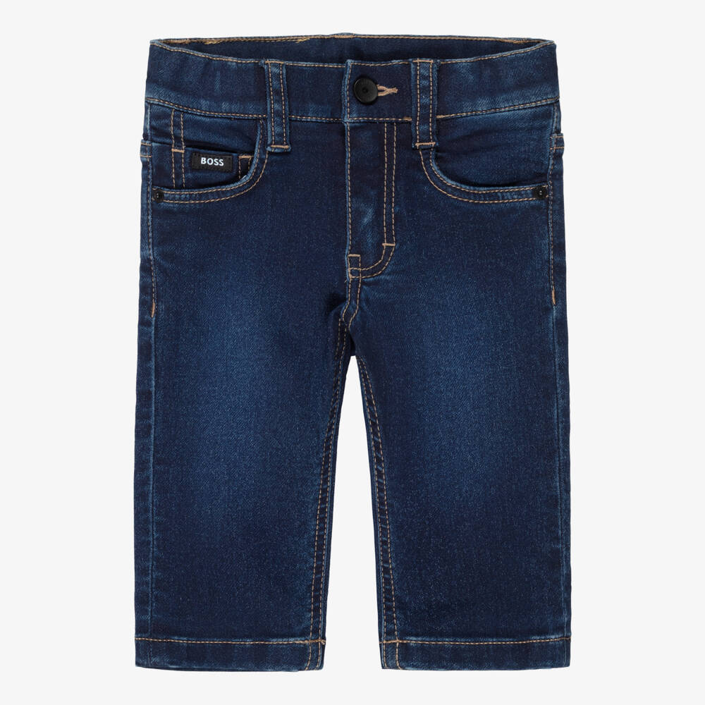BOSS-Boys Dark Blue Regular Fit Stretch Jeans | Childrensalon