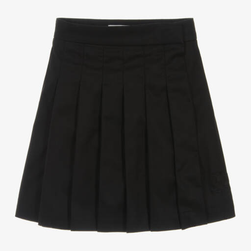 Burberry-Girls Black EKD Pleated Skirt | Childrensalon