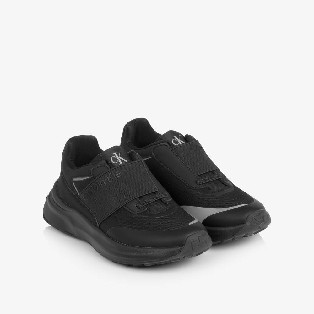 Calvin Klein-Black CK Logo Slip-On Trainers | Childrensalon