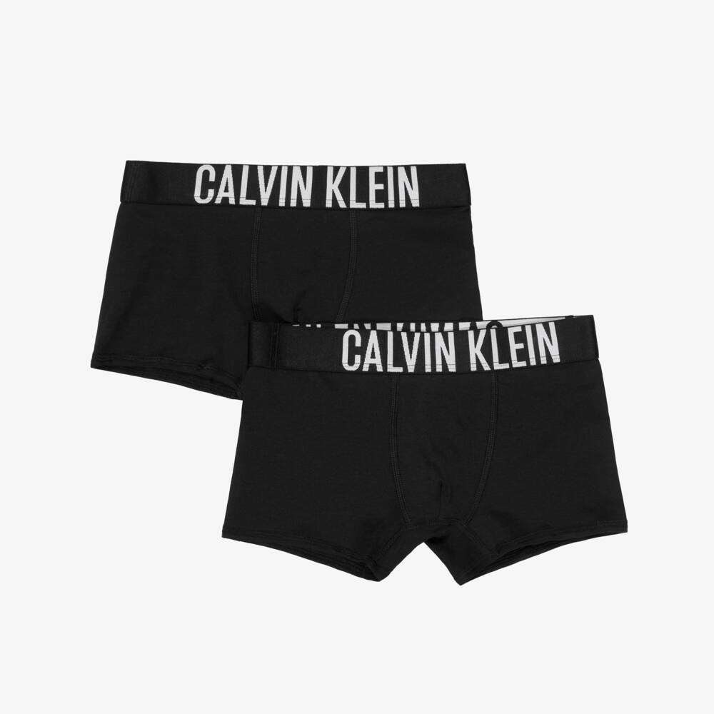 Calvin Klein-Boys Black Cotton Jersey Boxer Shorts (2 Pack) | Childrensalon