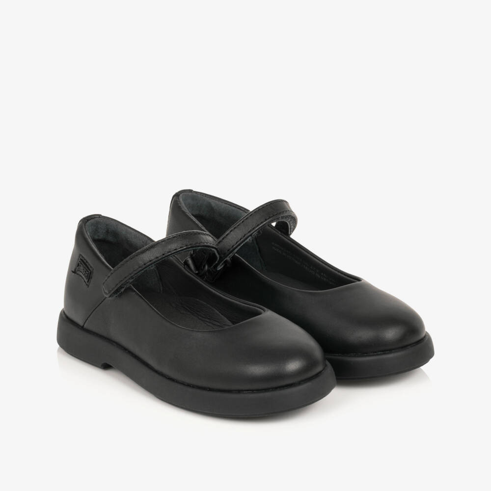 Camper-Girls Black Duet School Shoes in Leather | Childrensalon