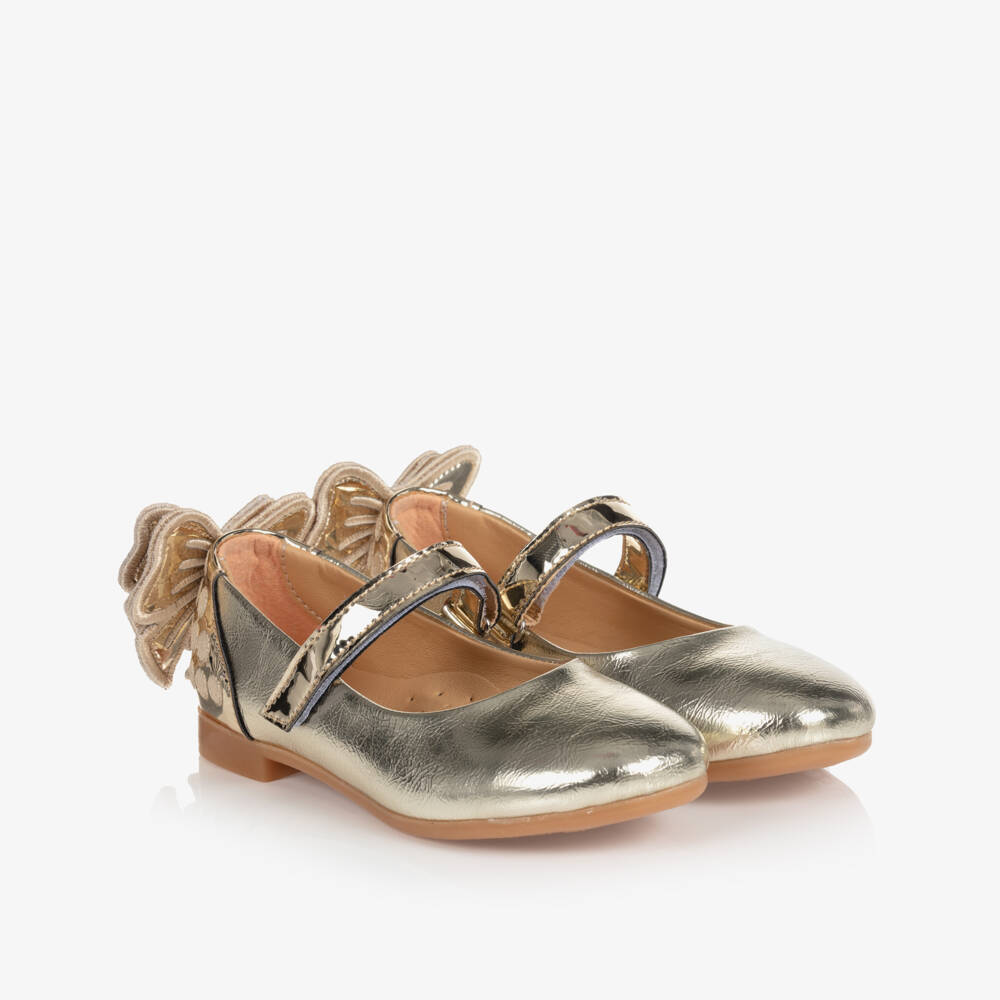 Caramelo Kids-Girls Gold Ballerina Shoes | Childrensalon