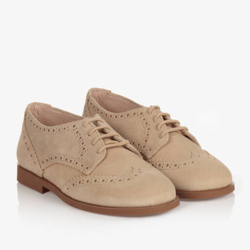 Children's Classics-Beige Suede Brogues | Childrensalon