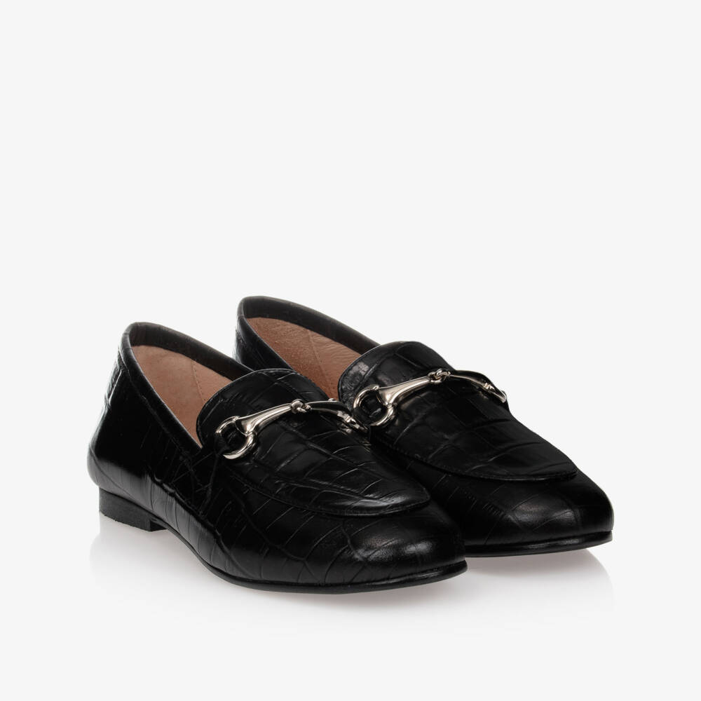 Children's Classics-Black Leather Loafer Shoes | Childrensalon