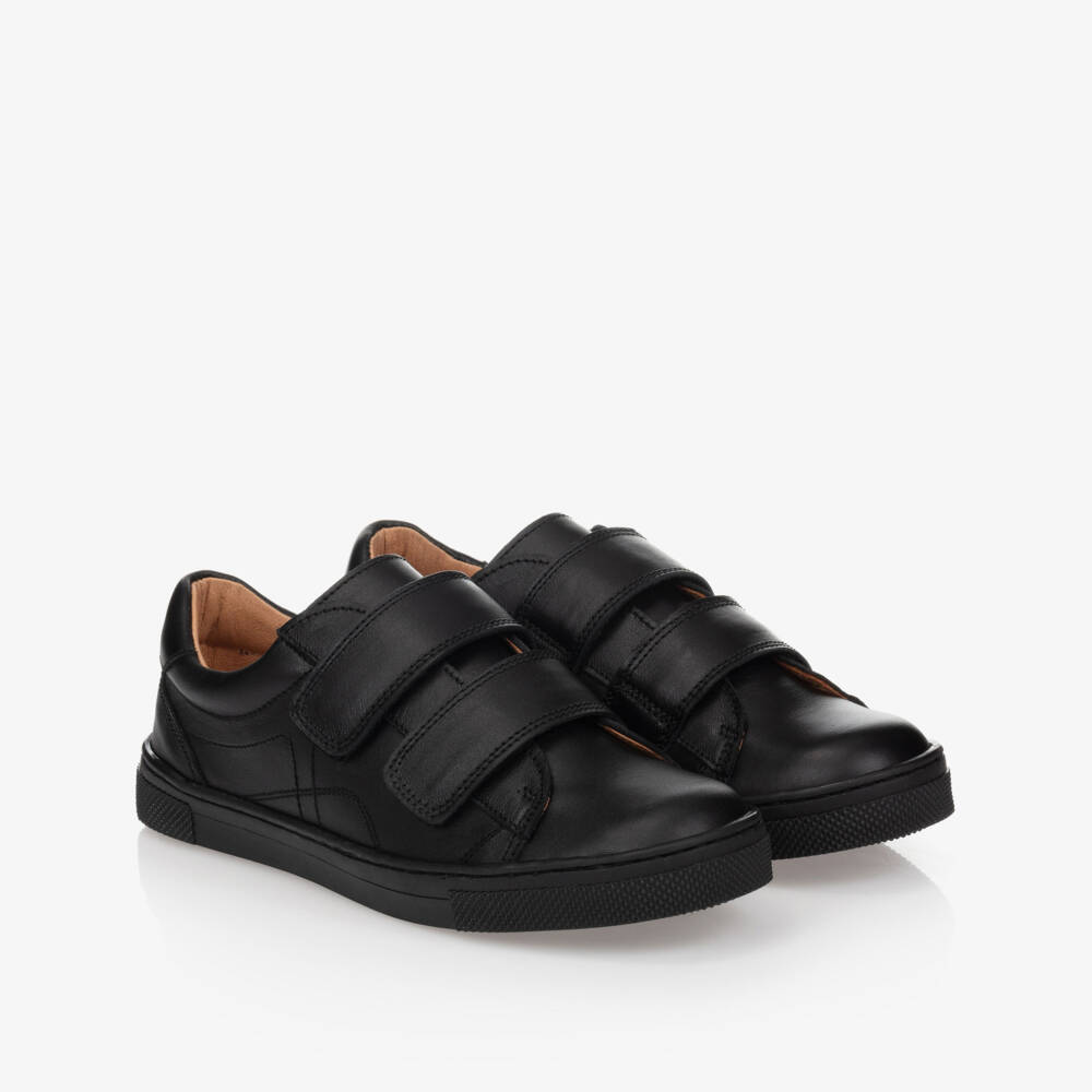 Children's Classics-Black Leather Trainers | Childrensalon