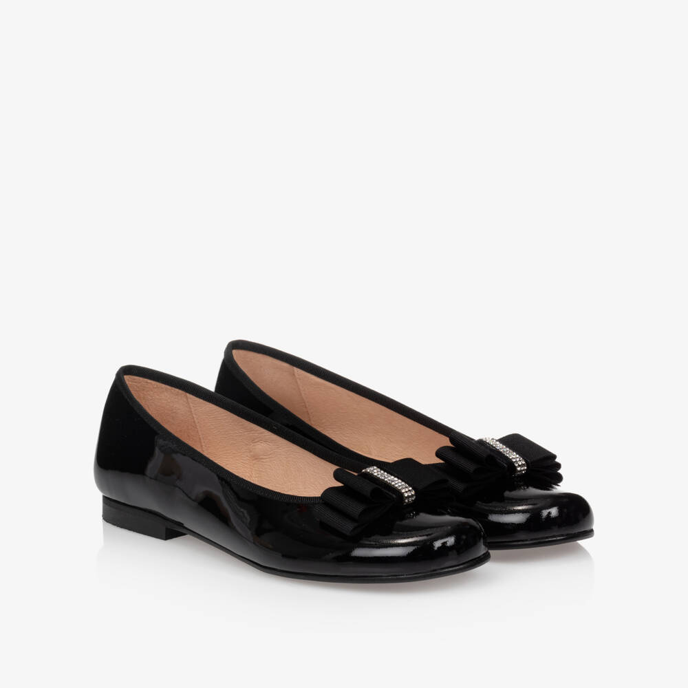 Children's Classics-Girls Black Patent Ballerina Shoes | Childrensalon