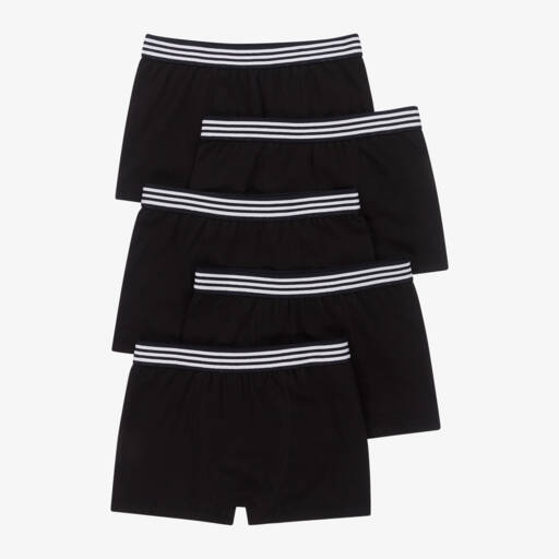 Childrensalon Essentials-Boys Black Organic Boxer Briefs (5 Pack) | Childrensalon
