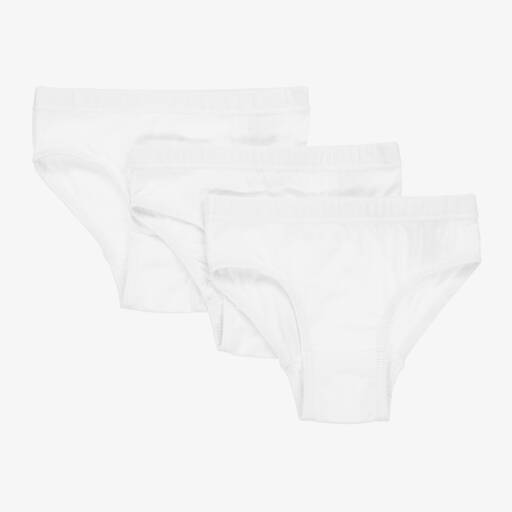 Childrensalon Essentials-Boys White Organic Cotton Briefs (3 Pack) | Childrensalon