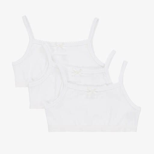 Childrensalon Essentials-Girls Organic Cotton Cropped Vests (3 Pack) | Childrensalon
