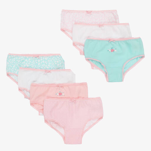 Childrensalon Essentials-Girls Pink Organic Cotton Knickers (7 Pack) | Childrensalon