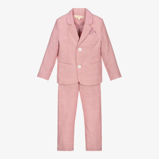 Childrensalon Occasions-Boys Red Stripe Suit & Bow Tie | Childrensalon