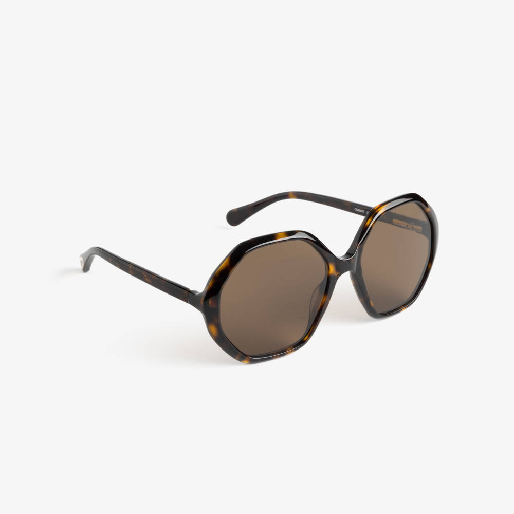 Chloé-Girls Brown Tortoise Frame Sunglasses | Childrensalon