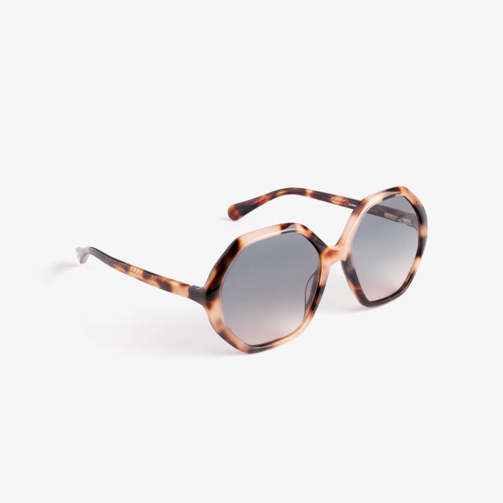 Chloé-Girls Brown Tortoise Shell Frame Sunglasses | Childrensalon
