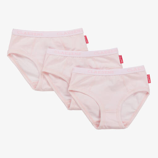Claesen's-Girls Pink Cotton Knickers (3 Pack) | Childrensalon