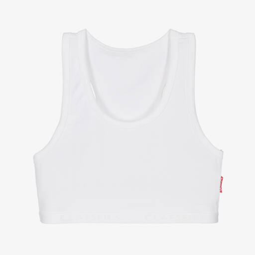 Claesen's-Girls White Cotton Bra Top | Childrensalon