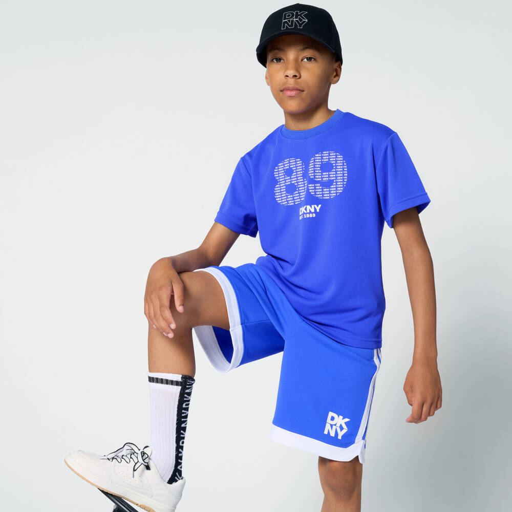 DKNY-Blue 89 Logo Jersey T-Shirt | Childrensalon