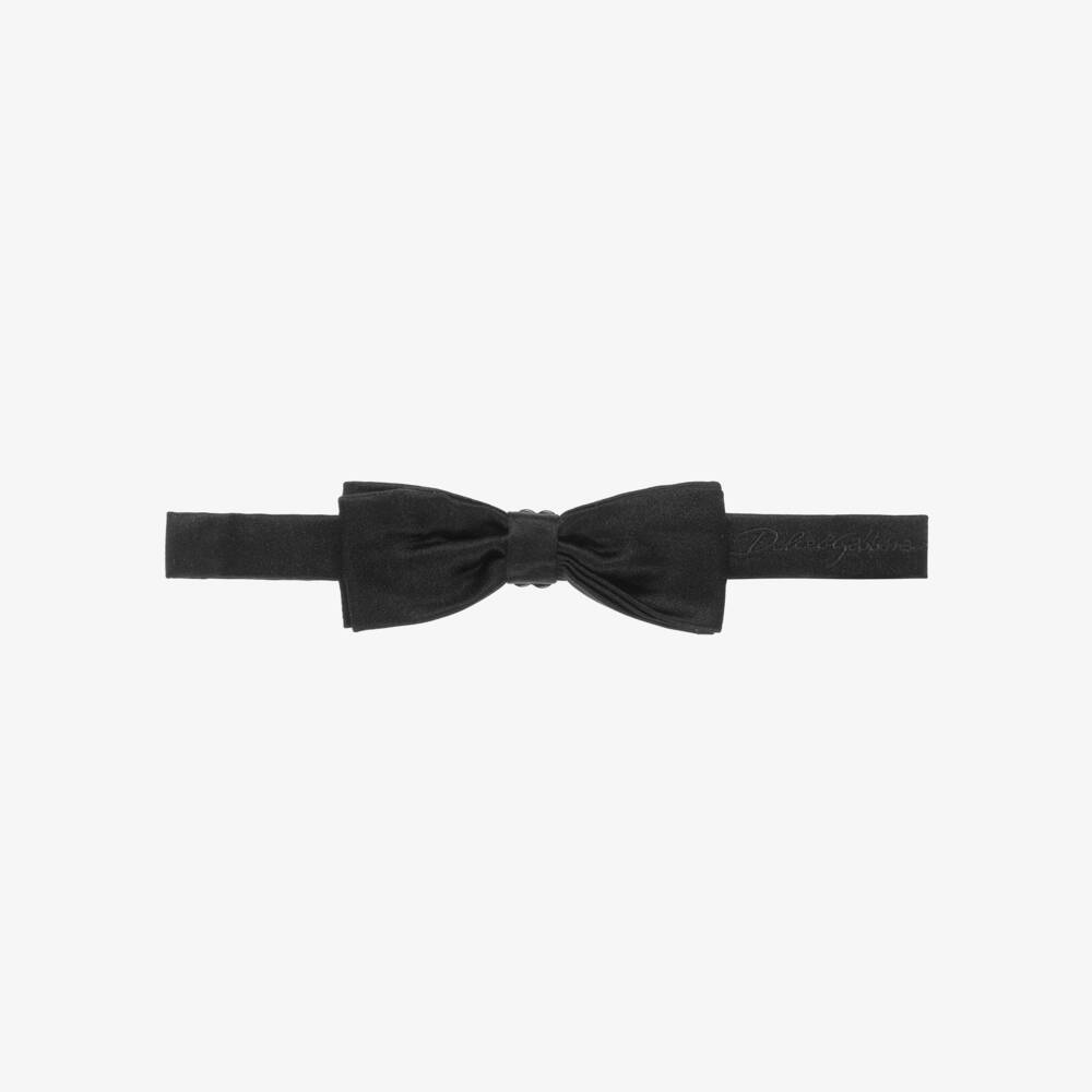 Dolce & Gabbana-Boys Black Silk Satin Bow Tie | Childrensalon