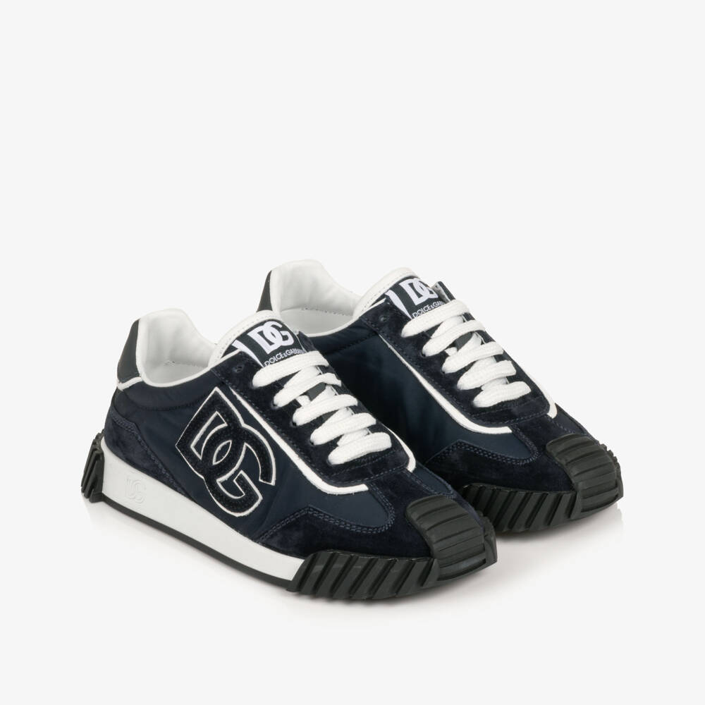 Dolce & Gabbana-Boys Navy Blue DG Athletic Trainers | Childrensalon