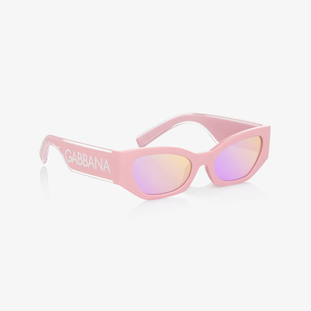 Dolce & Gabbana-Girls Pink Logo Sunglasses | Childrensalon