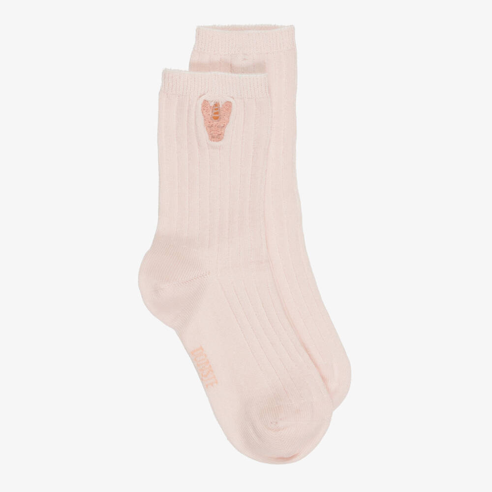 Donsje-Girls Pale Pink Unicorn Socks | Childrensalon