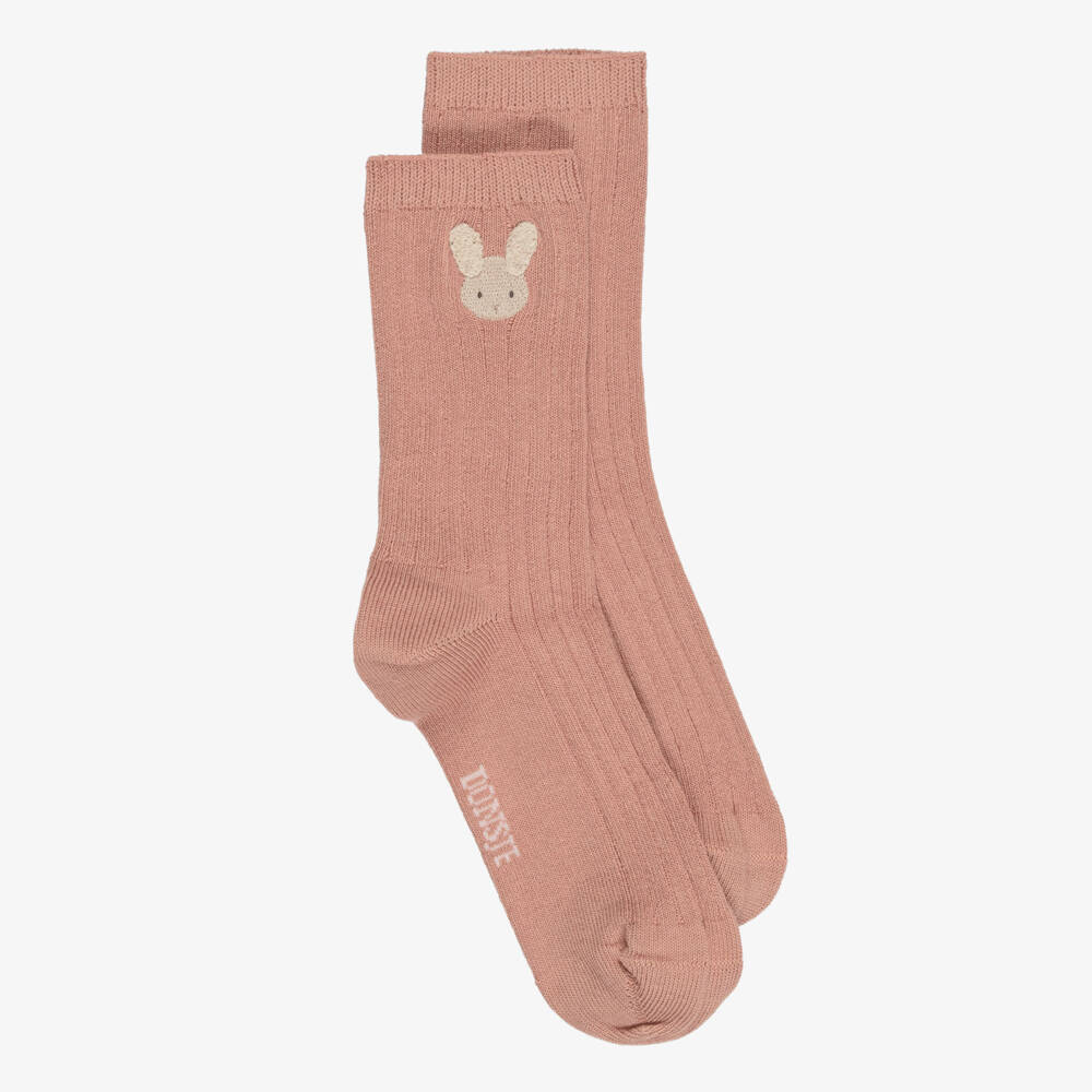 Donsje-Girls Rose Pink Bunny Socks | Childrensalon