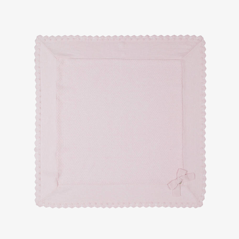 Dr. Kid-Baby Girls Pink Textured Knit Blanket (89cm) | Childrensalon