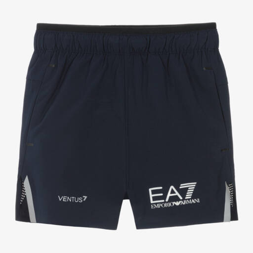 EA7 Emporio Armani-Boys Navy Blue VENTUS7 Sports Shorts | Childrensalon