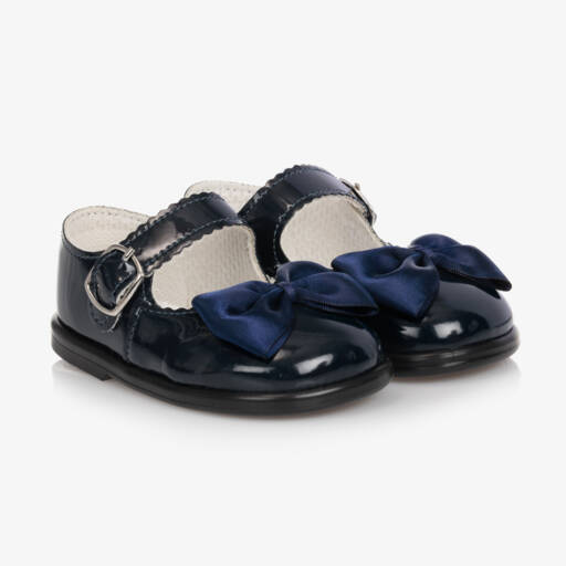 Early Days-Navy Blue Patent Bar Shoes | Childrensalon