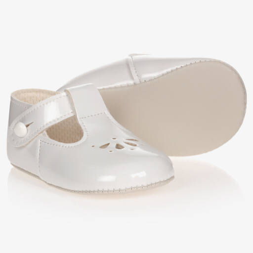 Early Days Baypods-White Patent Pre-Walker Bar Shoes | Childrensalon