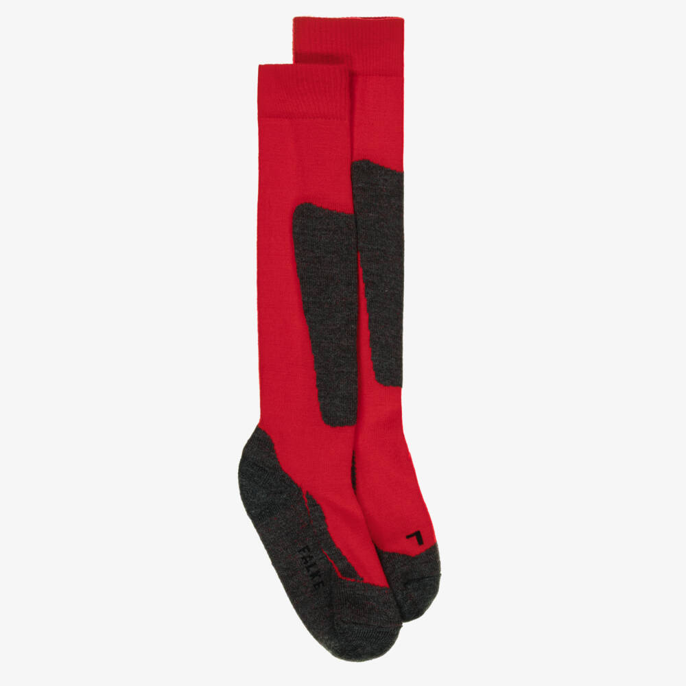 Falke-Red & Grey Active Ski Socks | Childrensalon
