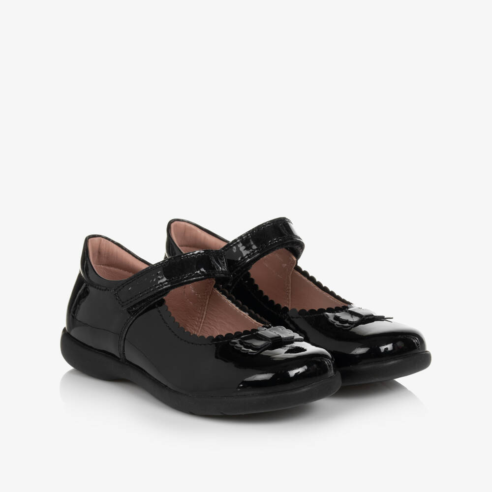 Geox-Girls Black Patent Leather Mary Jane Respira Shoes | Childrensalon