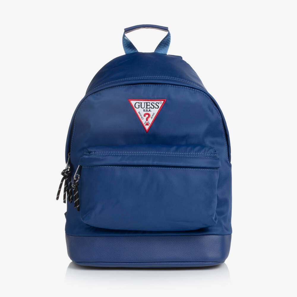 Guess-Blue Backpack with Triangle Logo (40cm) | Childrensalon