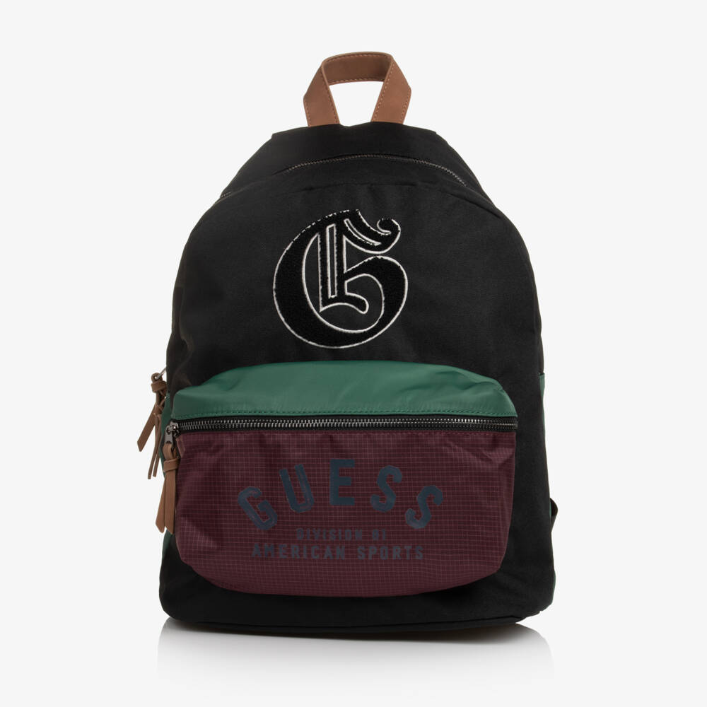 Guess-Boys Black Varsity-Style Backpack (40cm) | Childrensalon