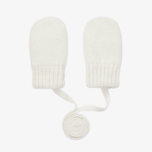 Jamiks-Ivory Wool & Cashmere Baby Mittens | Childrensalon