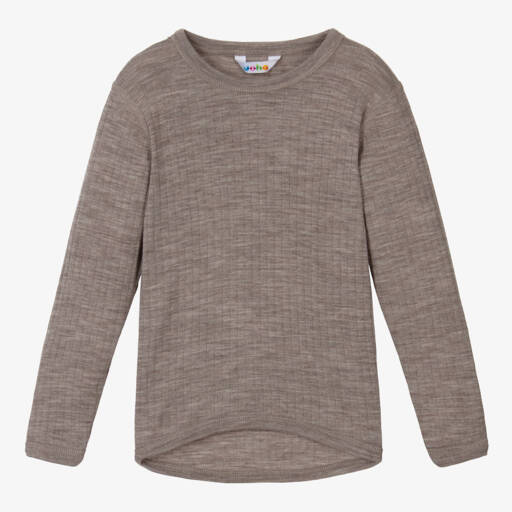 Joha-Beige Merino Wool Knitted Top | Childrensalon
