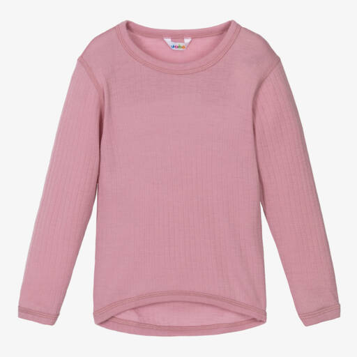 Joha-Girls Pink Merino Wool Knitted Top | Childrensalon